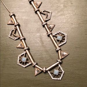 Rhinestone and green stone necklace